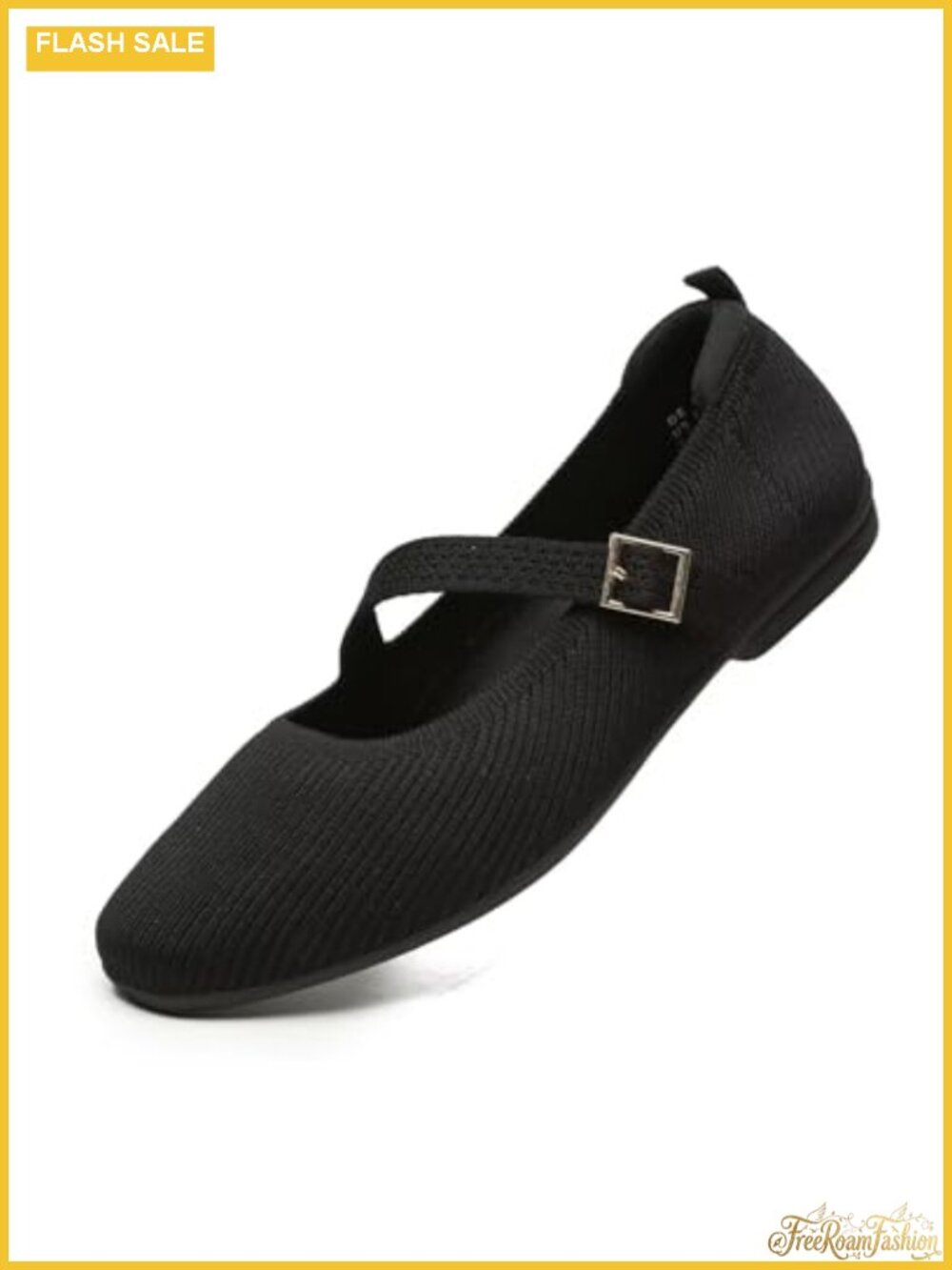 Women's Mary Jane Square Toe Knit Ballet Flats